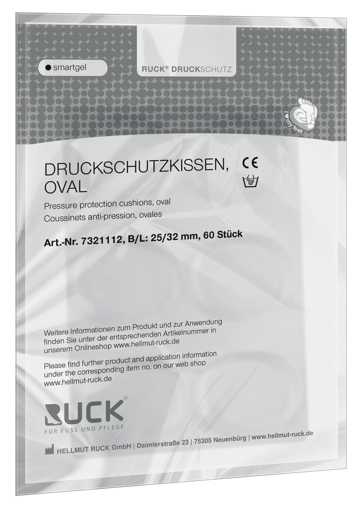 RUCK DRUCKSCHUTZ smartgel Druckschutzkissen oval | 60 Stück (Staffelpreis)