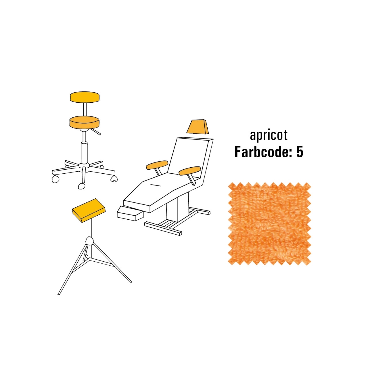 BAEHR Hockerbezug MEDIUM, apricot bis Ø 42cm