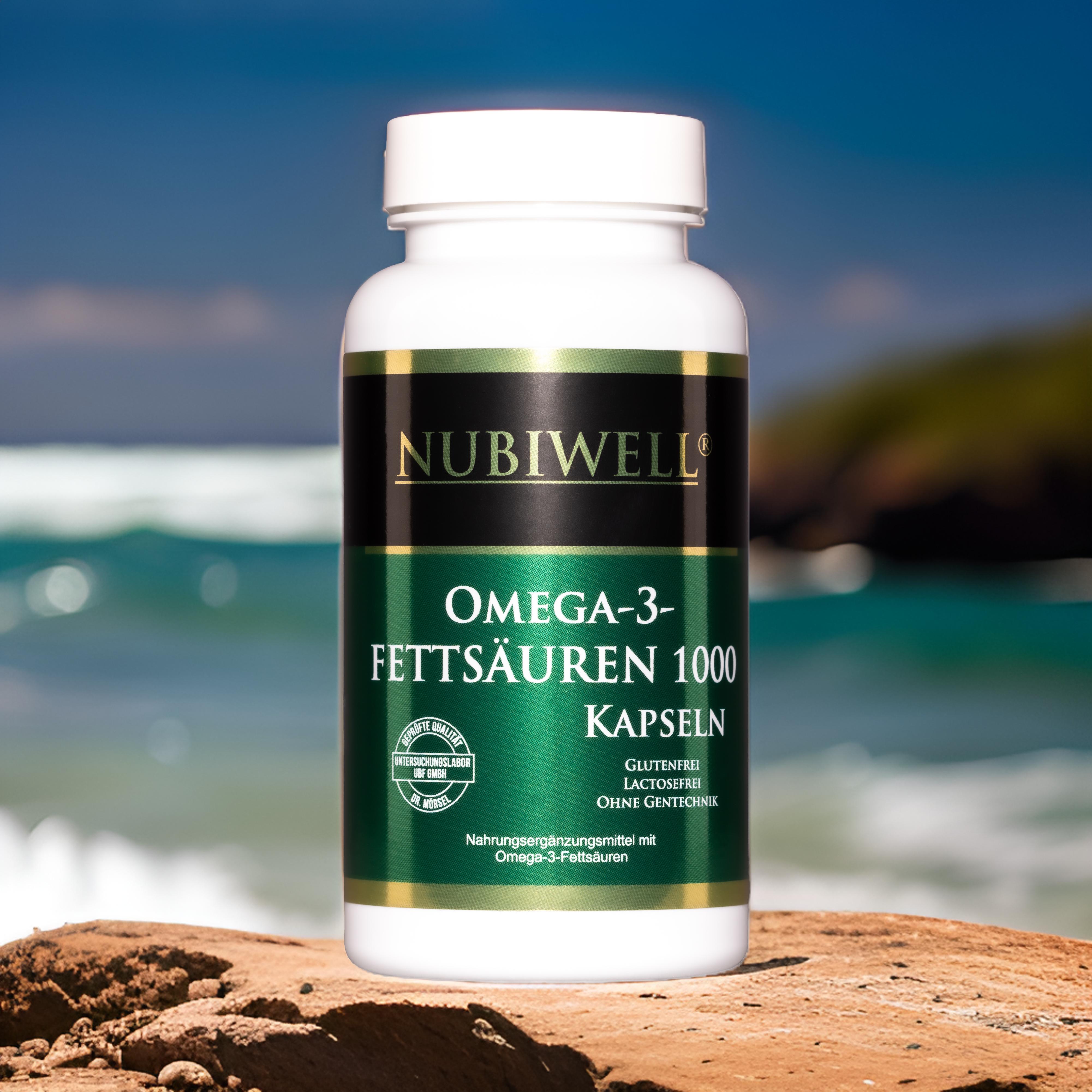 Nubiwell Omega 3 Fettsäuren 1000 | 60 Kapseln á 1500 mg = 90 g Nubiwell Omega 3 Fettsäuren 1000 | 60 Kapseln á 1500 mg = 90 g
