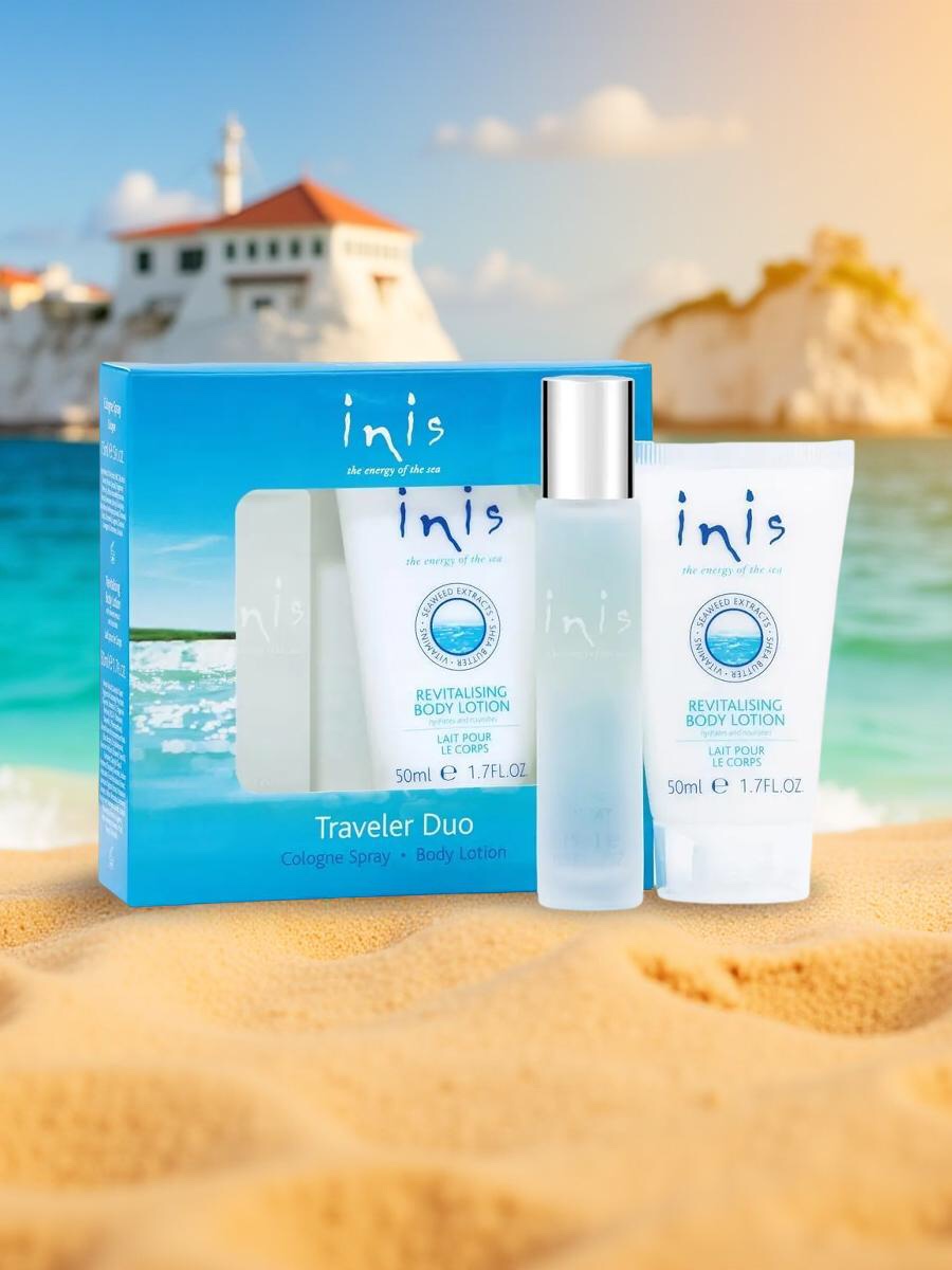 Inis Reise Duo Eau de Cologne Sprühflasche 15 ml und Bodylotion 50 ml