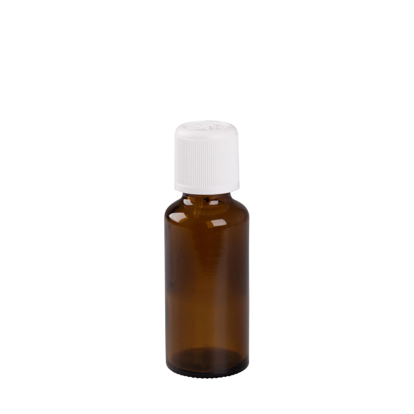 Braunglasflasche, 30 ml mit Tropfeinsatz Braunglasflasche, 30 ml mit Tropfeinsatz