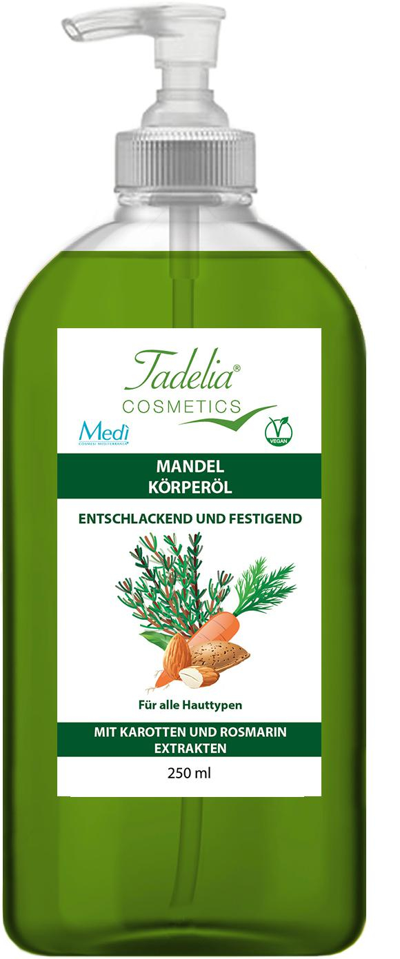 Tadelia® Mandel Körperöl mit Karotten und Rosmarin Extrakten 250 ml | Vegan Tadelia® Mandel Körperöl mit Karotten und Rosmarin Extrakten 250 ml | Vegan