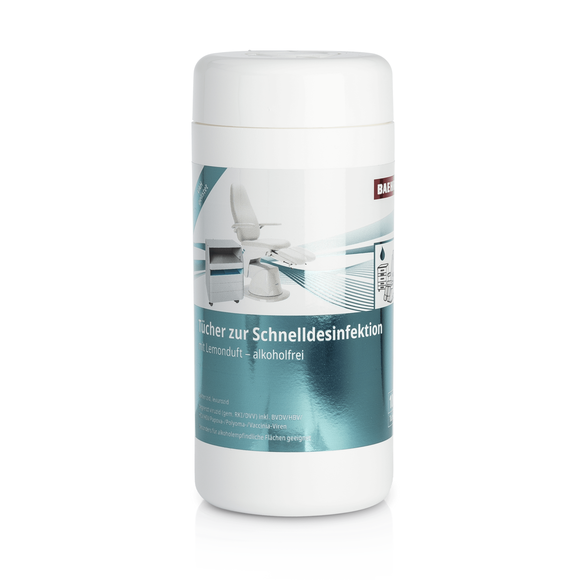 BAEHR Tücher zur Schnelldesinfektion, 1 Dose 100 Stk. BAEHR Tücher zur Schnelldesinfektion, 1 Dose 100 Stk.