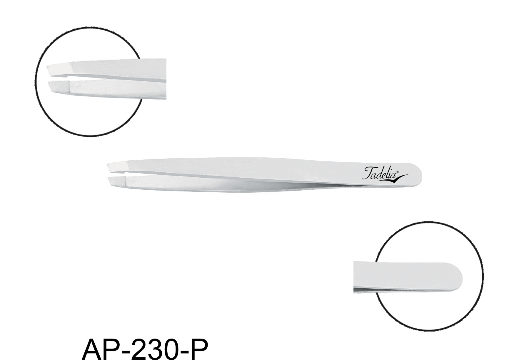 Tadelia® Professional Augenbrauenpinzette | AP-230-P | Länge 9,5 cm