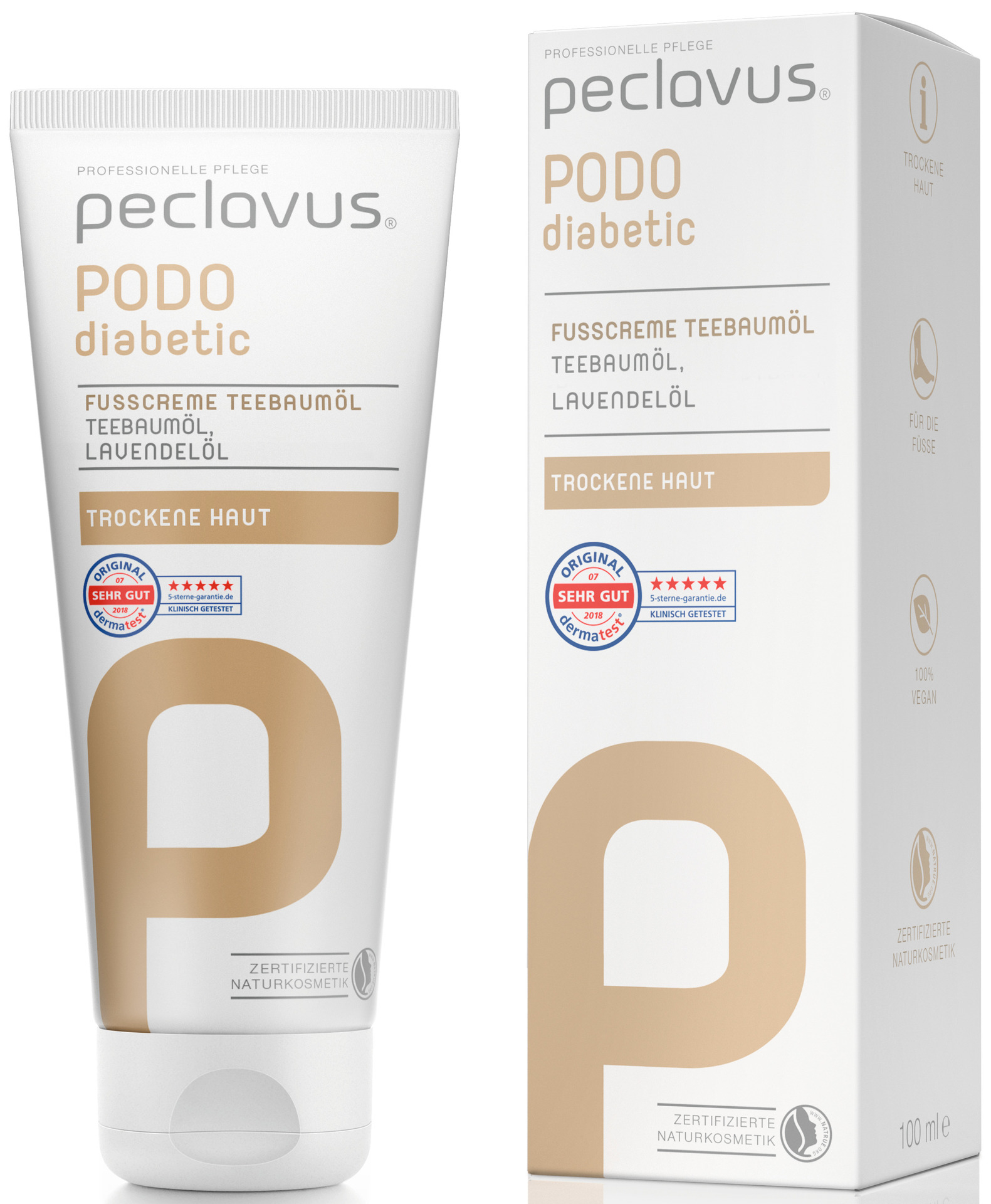 Peclavus PODOdiabetic Fußcreme Teebaumöl | 100 ml