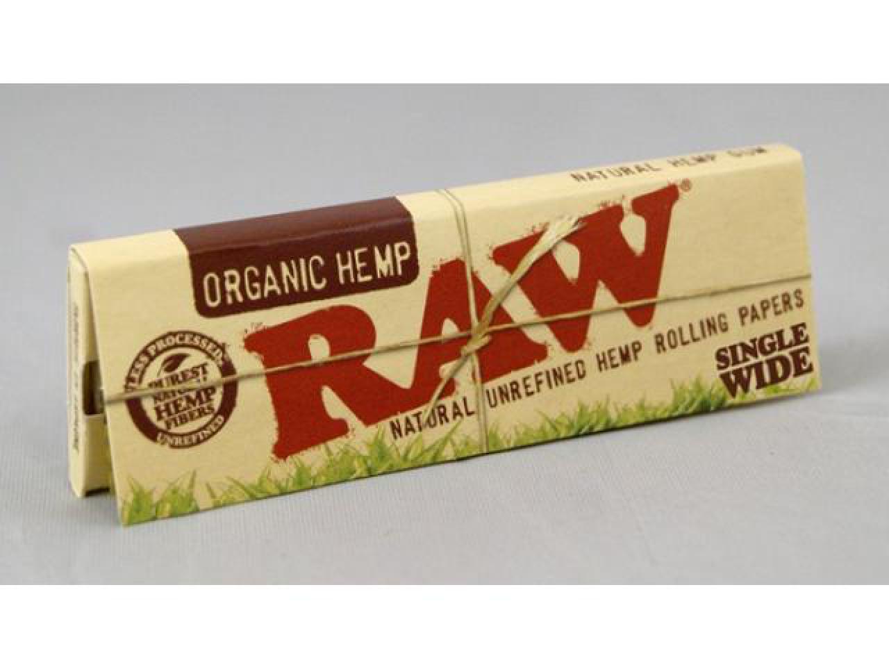 50 Blätter pro Packung RAW Papers | Organic Hemp Single Wide | 50 Blättchen