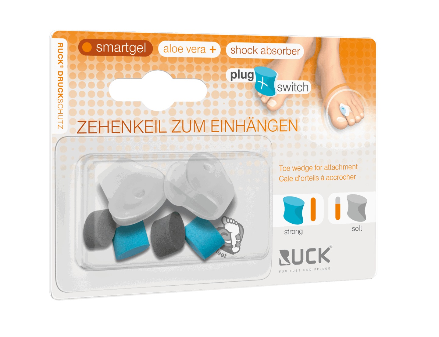 RUCK® smartgel plug+switch Zehenkeil zum Einhängen, inkl. Plug Set Gr. S 2-er Set