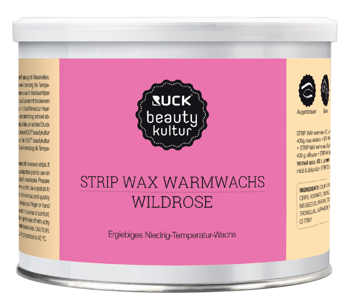 RUCK beautykultur STRIP WAX Warmwachs | Wildrose | 400 g