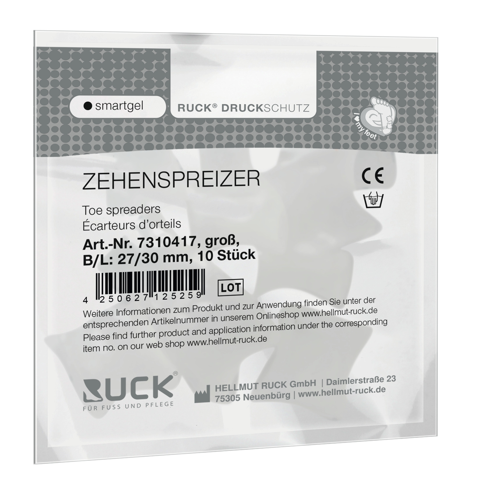 RUCK DRUCKSCHUTZ smartgel Zehenspreizer groß 10 Stück RUCK DRUCKSCHUTZ smartgel Zehenspreizer groß 10 Stück