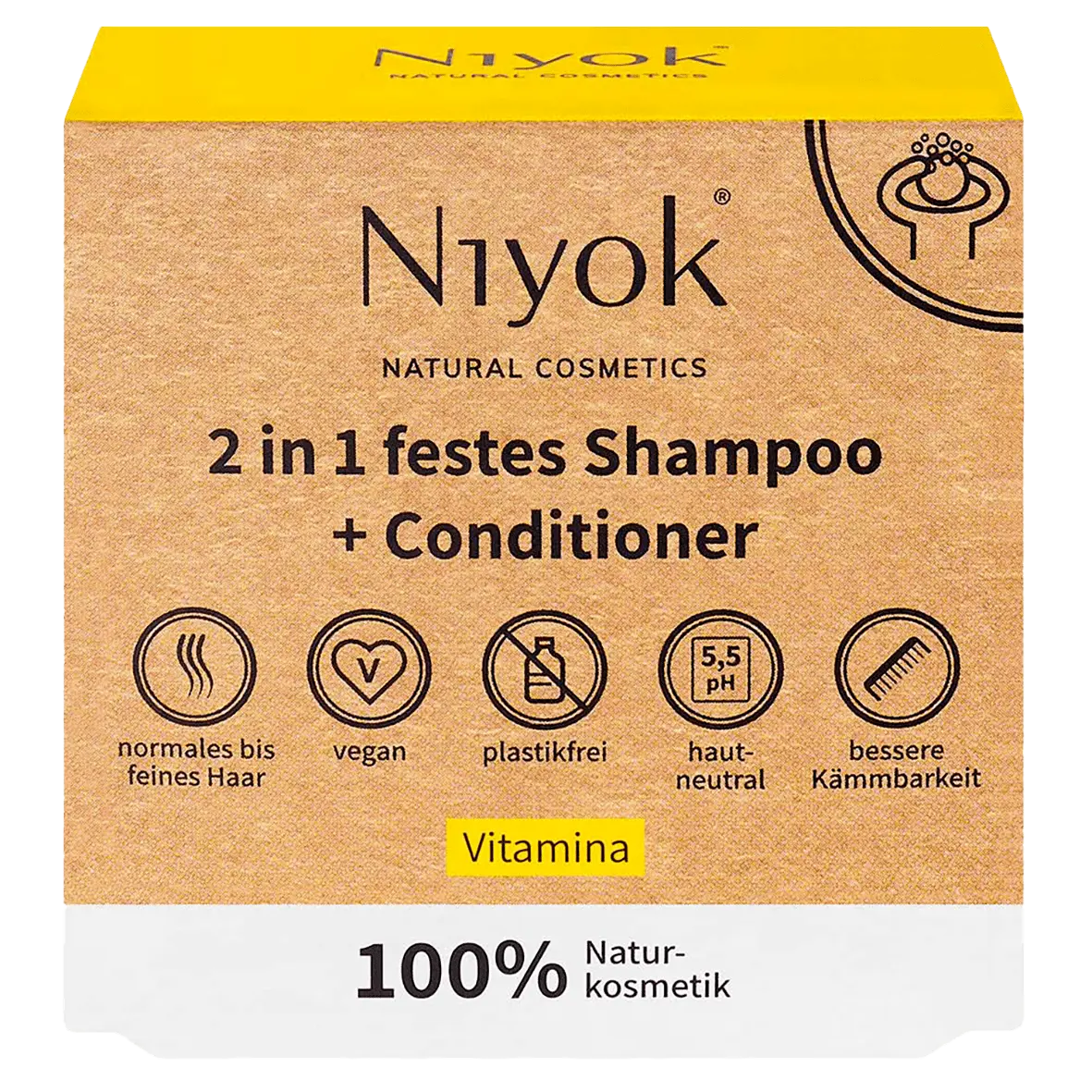 Niyok Festes Shampoo + Conditioner, 80 g, VITAMINA Niyok Festes Shampoo + Conditioner, 80 g, VITAMINA
