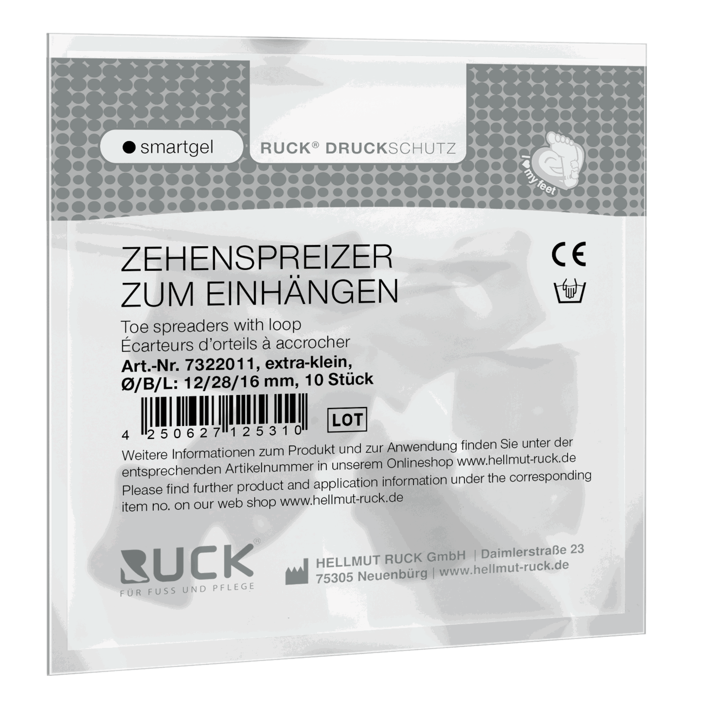 RUCK smartgel Zehenspreizer zum Einhängen, Gr. S, B/L/Ø: 28/16/12 mm, 10 Stück