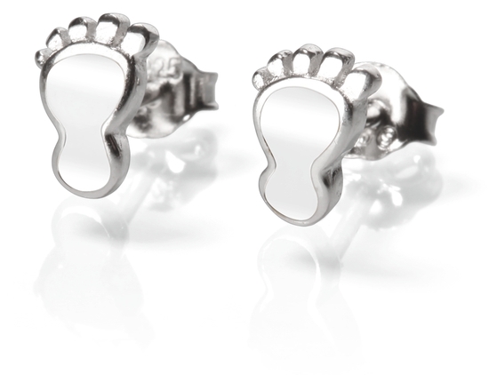 Ohrstecker Füßchen" weiß, 1 Paar Ohrstecker Füßchen" weiß, 1 Paar
