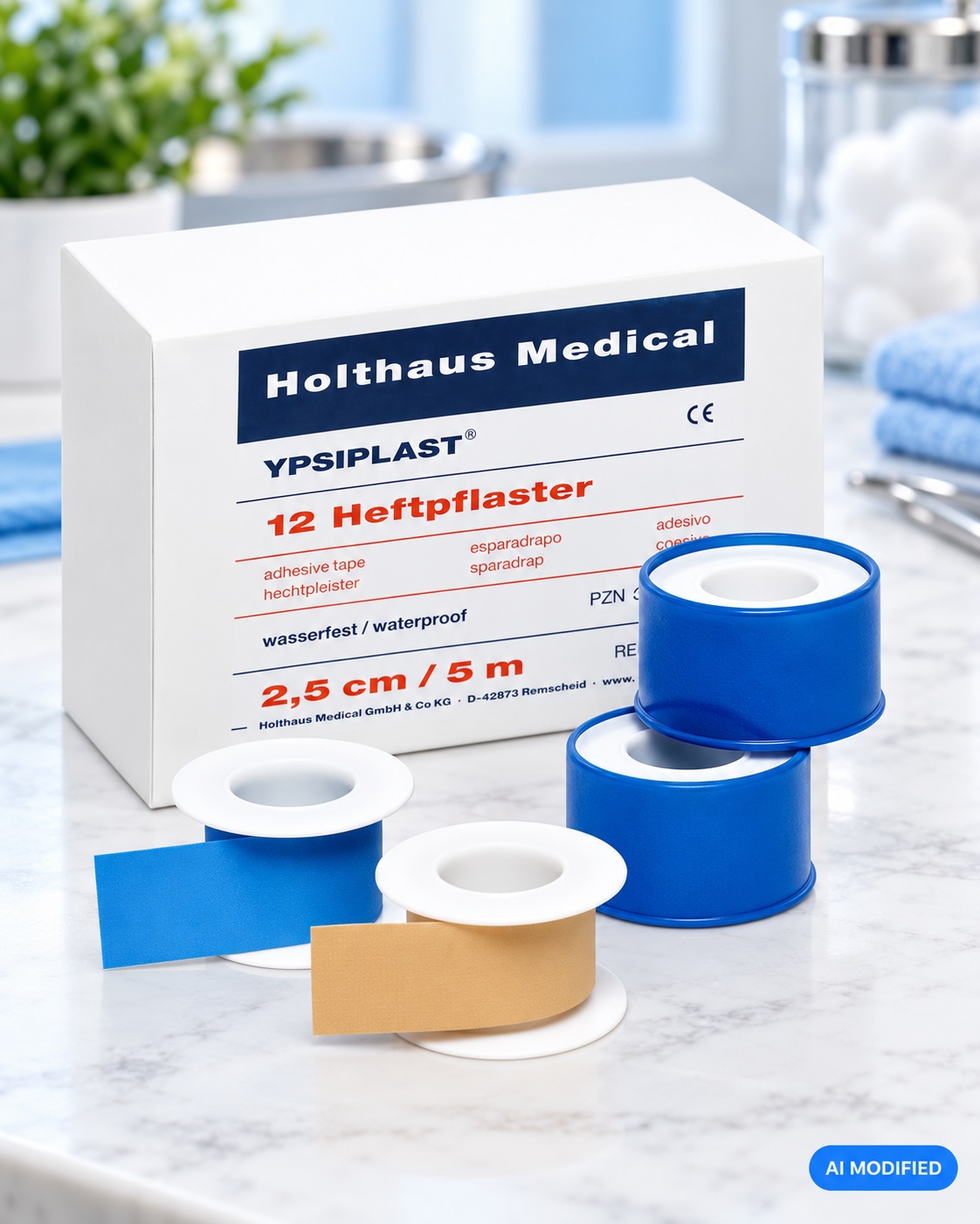 YPSIPLAST® Heftpflaster, wasserfest 5 m x 2,5 cm 1 Rolle braun