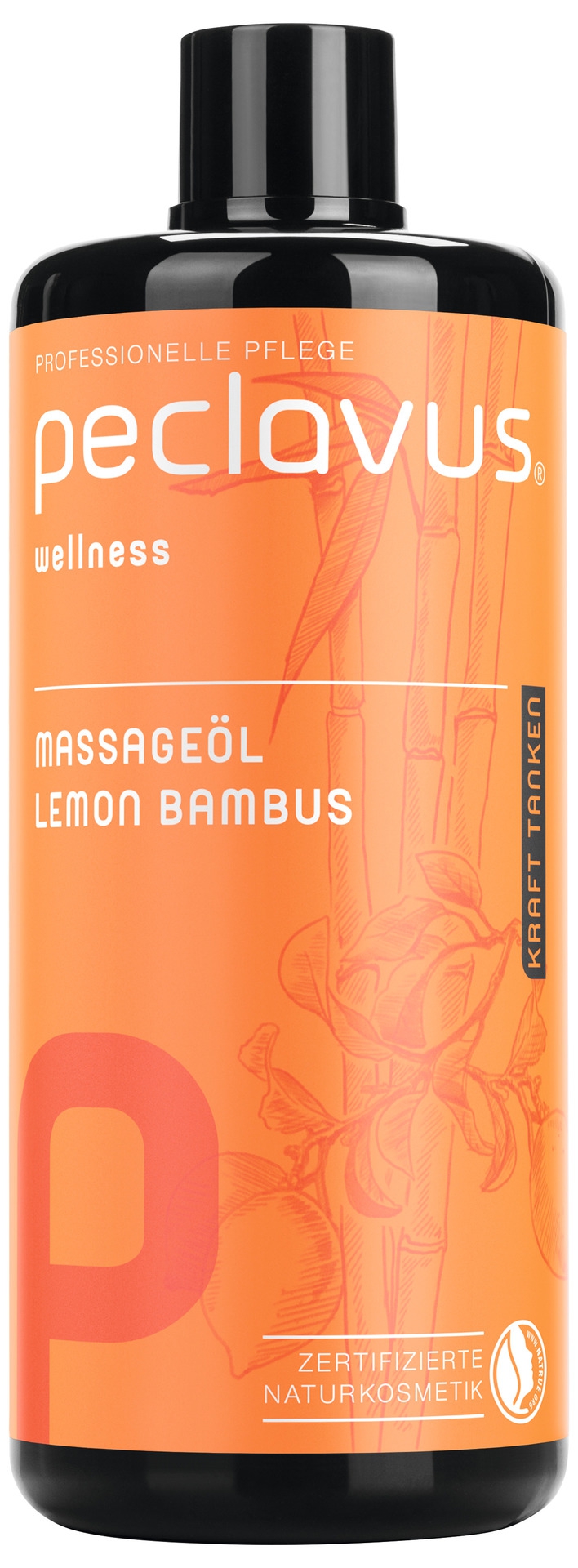 PECLAVUS Massageöl Lemon Bambus 500 ml | Kraft tanken