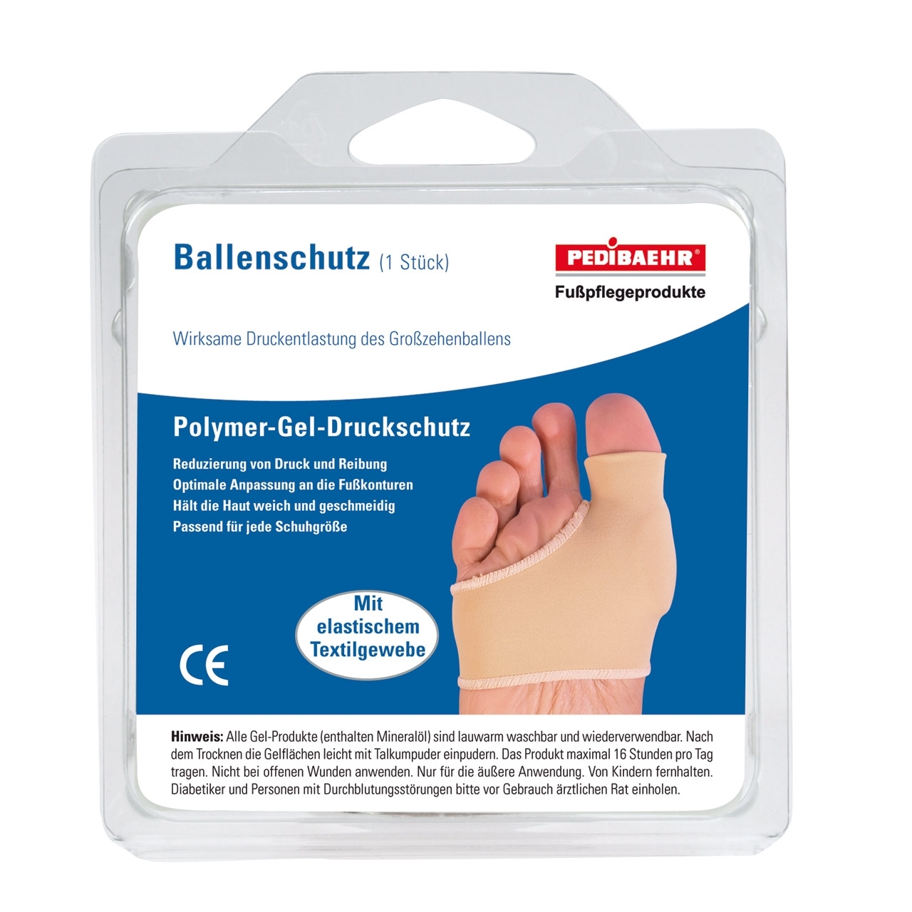 Pedibaehr Gel-Ballenschutz, bedeckt, 1 Stück Pedibaehr Gel-Ballenschutz, bedeckt, 1 Stück