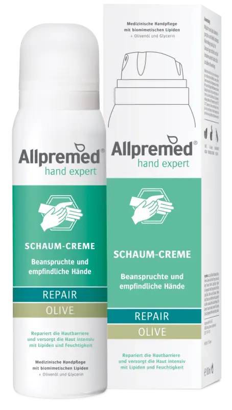 Allpremed hand expert Lipid Schaum-Creme REPAIR Olive 100 ml Allpremed hand expert Lipid Schaum-Creme REPAIR Olive 100 ml