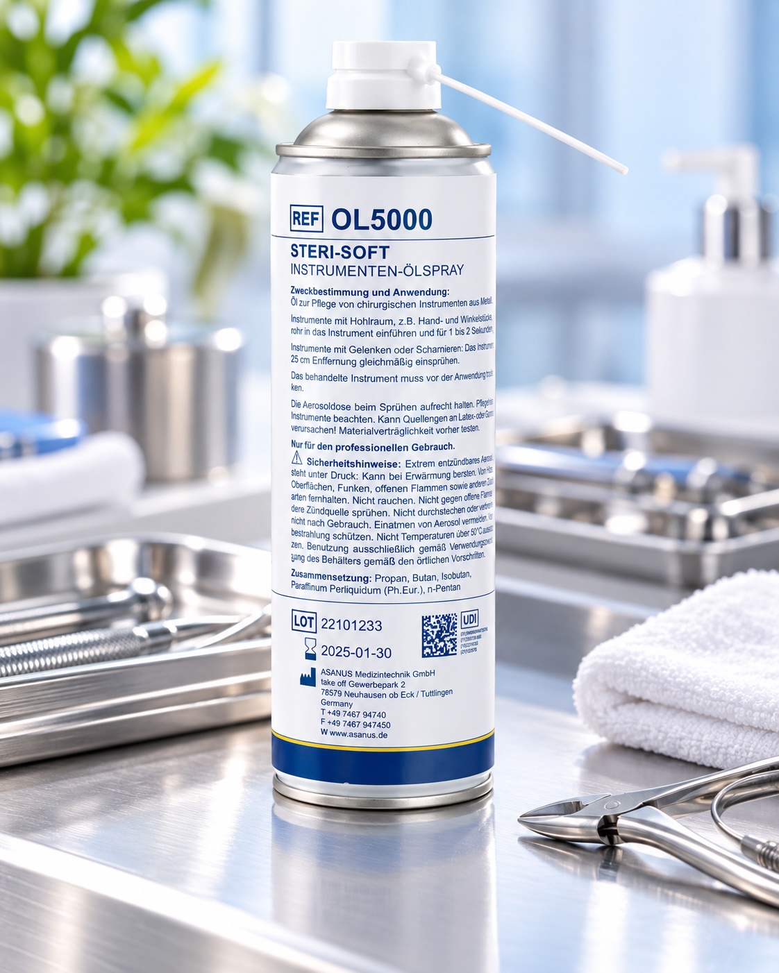 ASANUS STERI-SOFT Instrumenten-Ölspray 500 ml