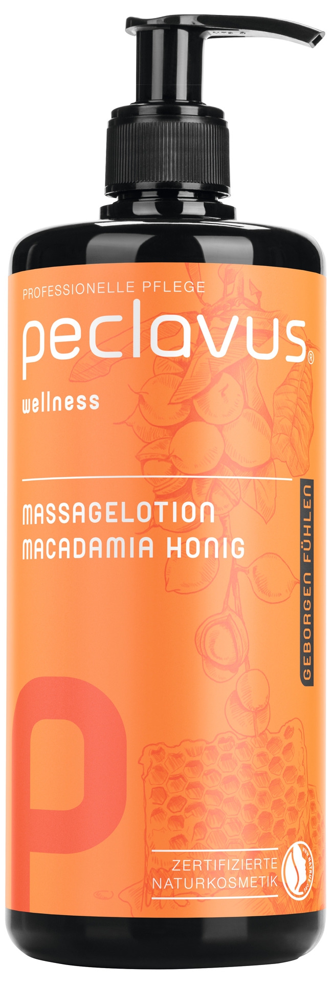PECLAVUS Massagelotion Macadamia Honig 500 ml | Geborgen fühlen PECLAVUS Massagelotion Macadamia Honig 500 ml | Geborgen fühlen