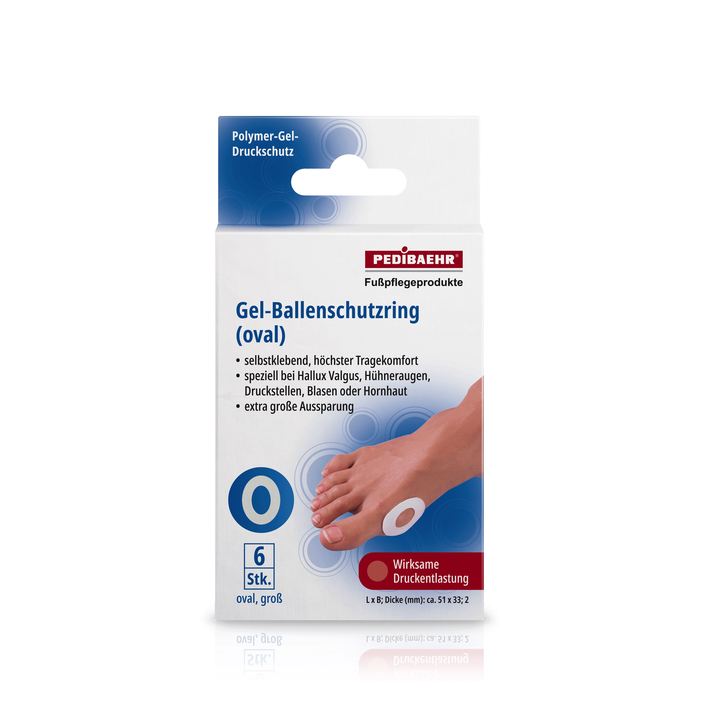 Pedibaehr Gel-Ballenschutzringe groß oval 6 Stück Pedibaehr Gel-Ballenschutzringe groß oval 6 Stück