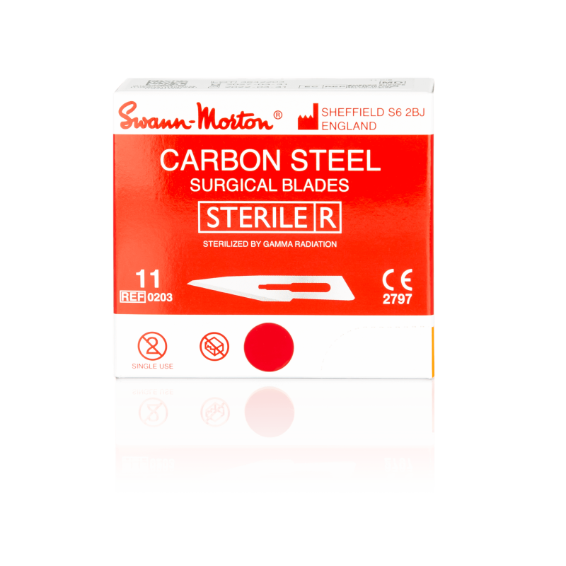 SWANN-MORTON Carbonstahl-Klingen Nr. 11 steril (100 Stück)
