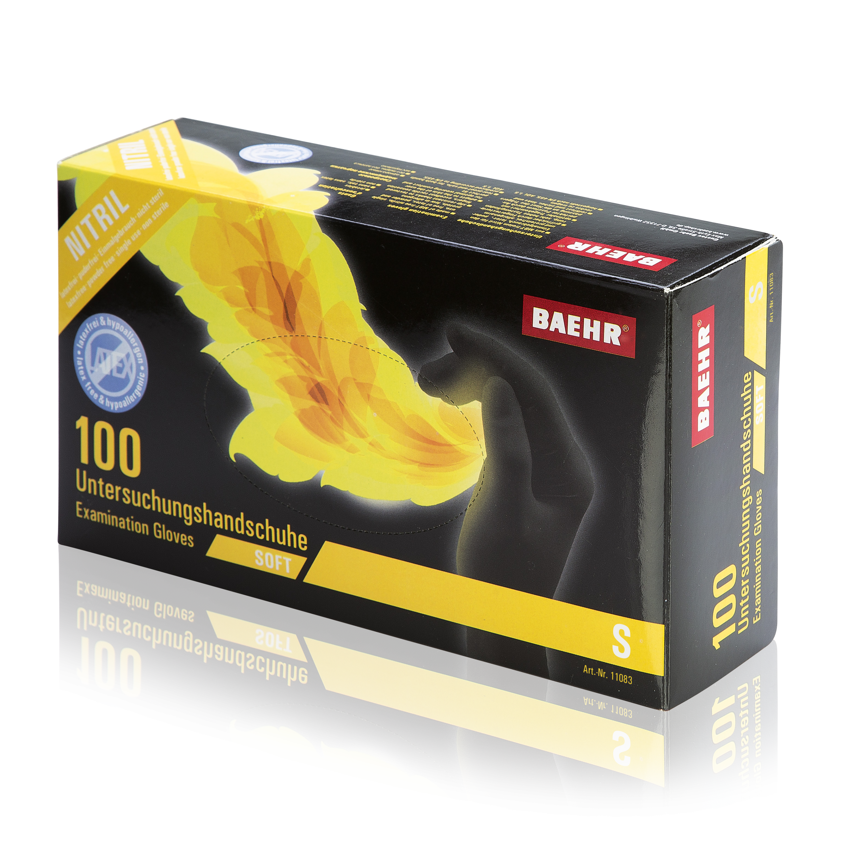 BAEHR Nitril-Einmalhandschuhe schwarz | S klein 100 Stück BAEHR Nitril-Einmalhandschuhe schwarz | S klein 100 Stück