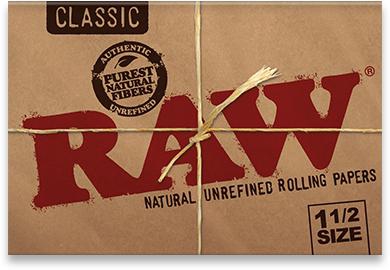 33 Blätter pro Packung RAW papers | Classic 1½ | 32 Blättchen pro Packung