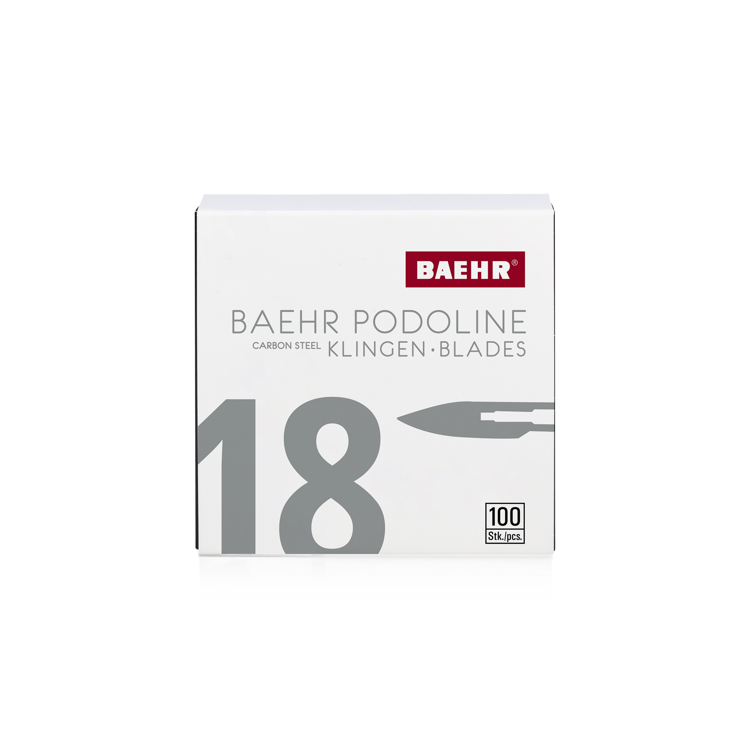 BAEHR Podoline Skalpellklingen 100 Stück | Figur 18 BAEHR Podoline Skalpellklingen 100 Stück | Figur 18