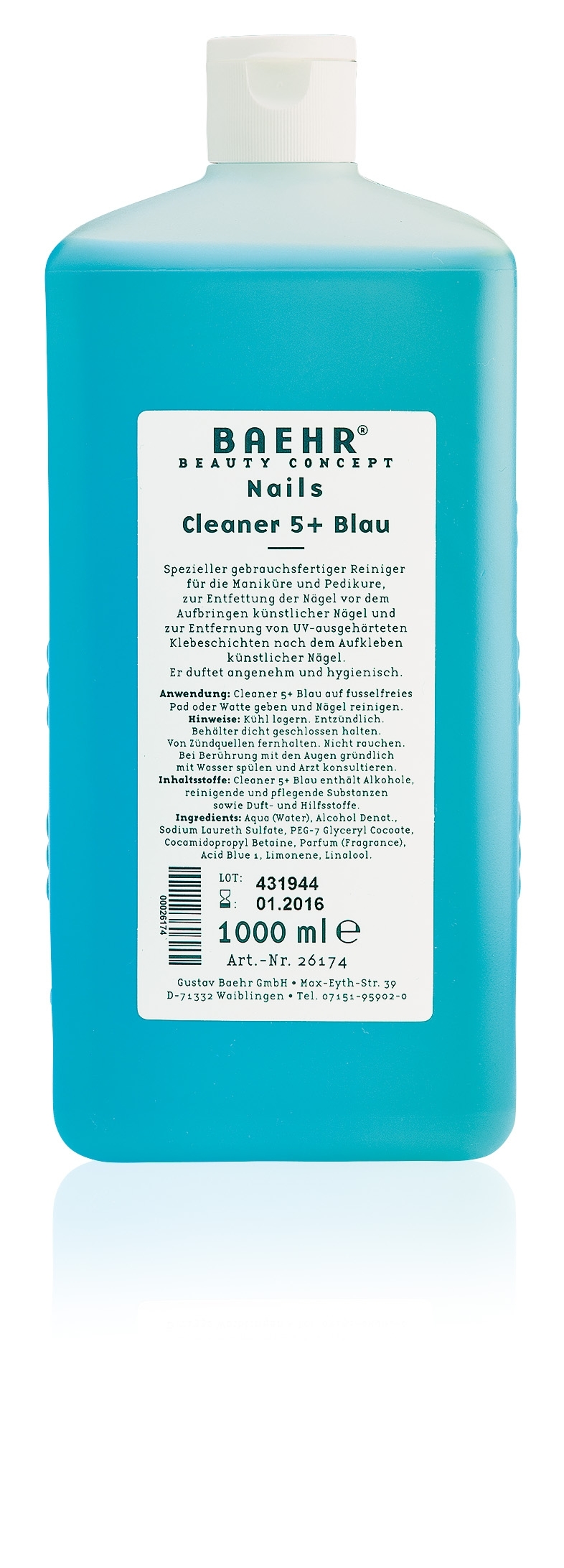BAEHR BEAUTY CONCEPT Cleaner 5+ Blau Flasche 1000 ml