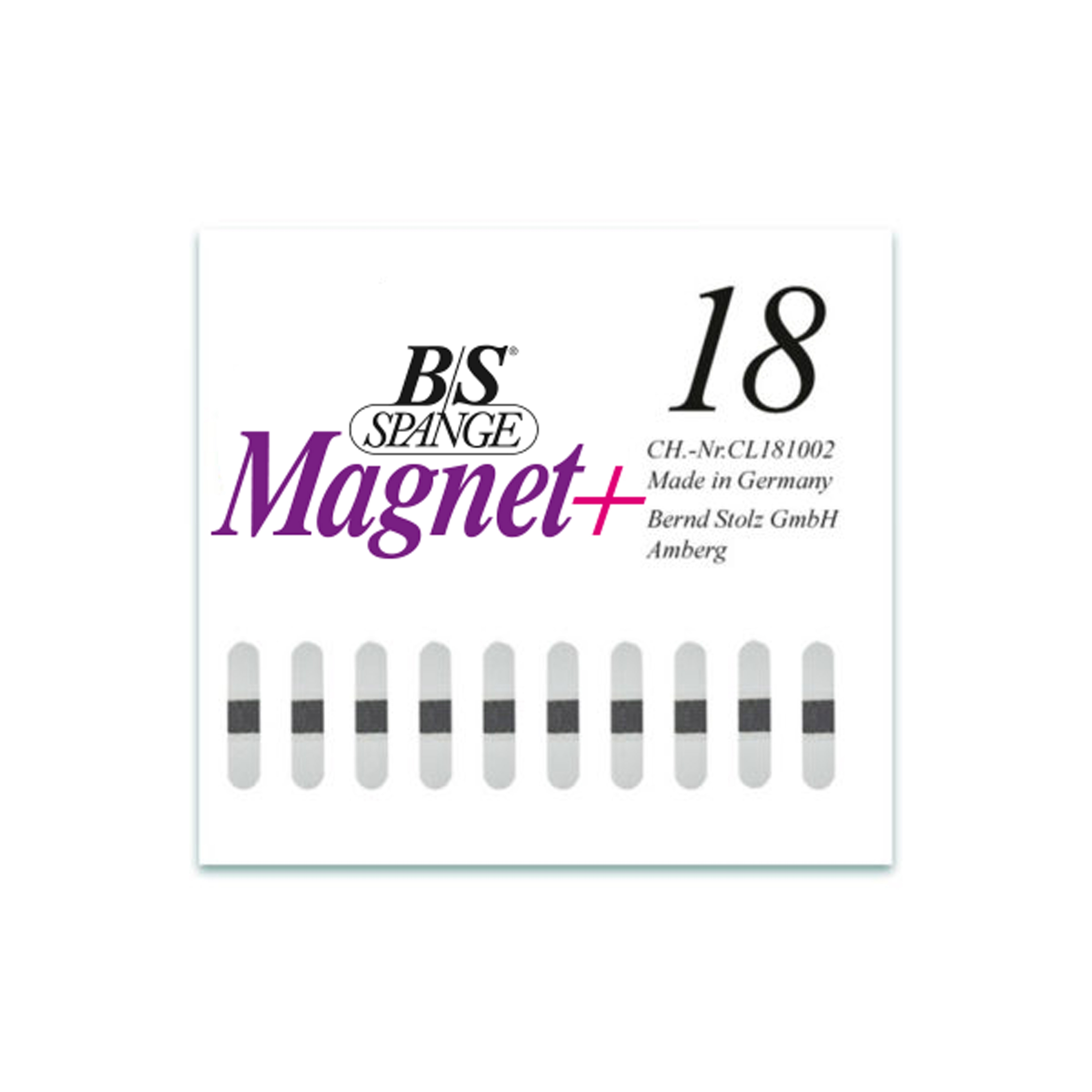 B/S Spange Magnet+ | Länge 18 Breite 4 mm 10 Stück