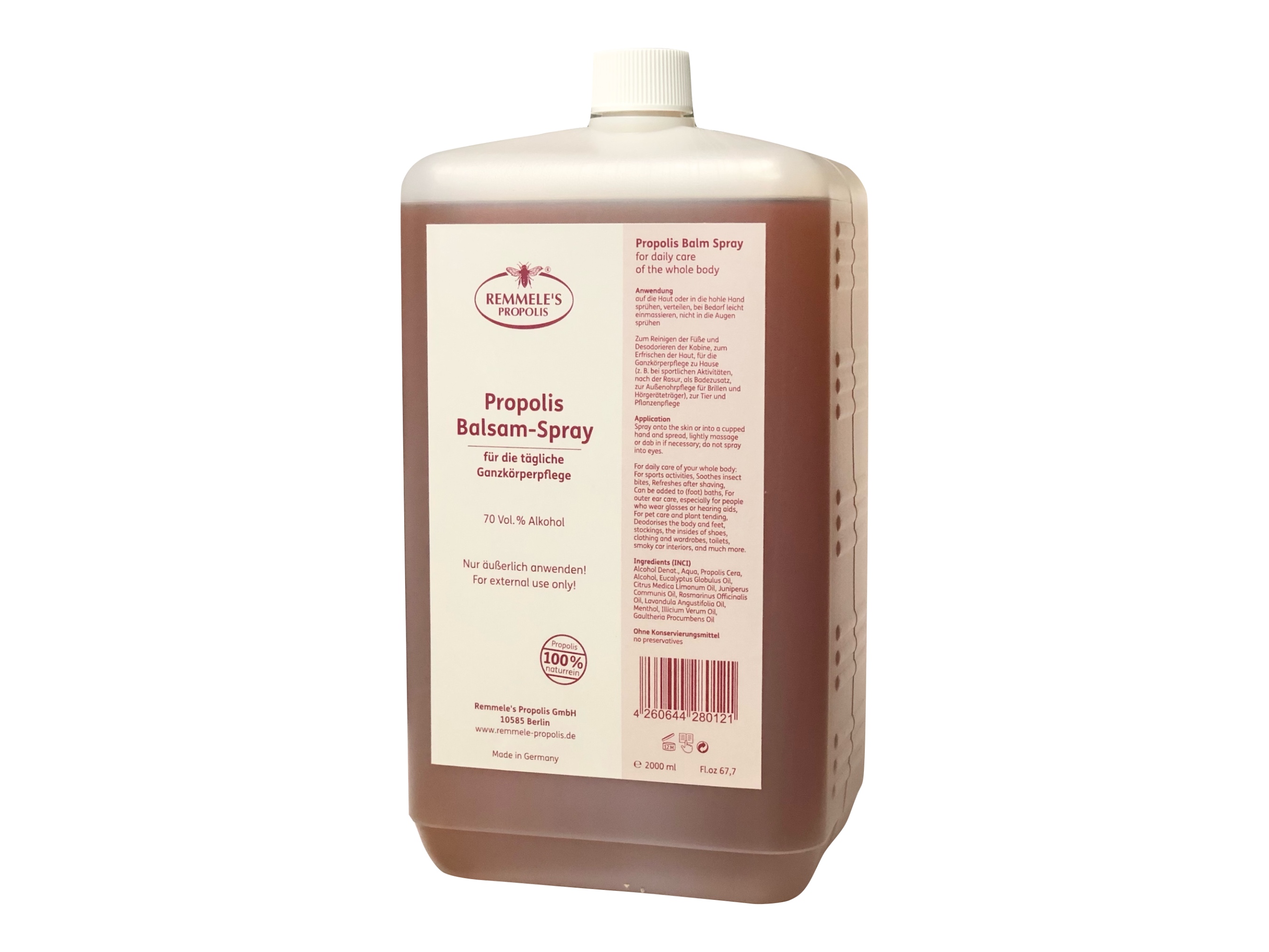 REMMELE`s PROPOLIS Balsam Spray zur hygienischen Händereinigung | 2,0 Liter