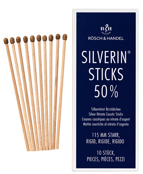 Silbernitrat-Kaliumnitrat 50% Ätzstäbchen 10 Stück Silbernitrat-Kaliumnitrat 50% Ätzstäbchen 10 Stück