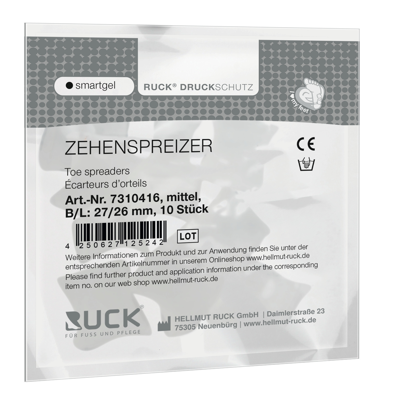 RUCK DRUCKSCHUTZ smartgel Zehenspreizer mittel 10 Stück RUCK DRUCKSCHUTZ smartgel Zehenspreizer mittel 10 Stück
