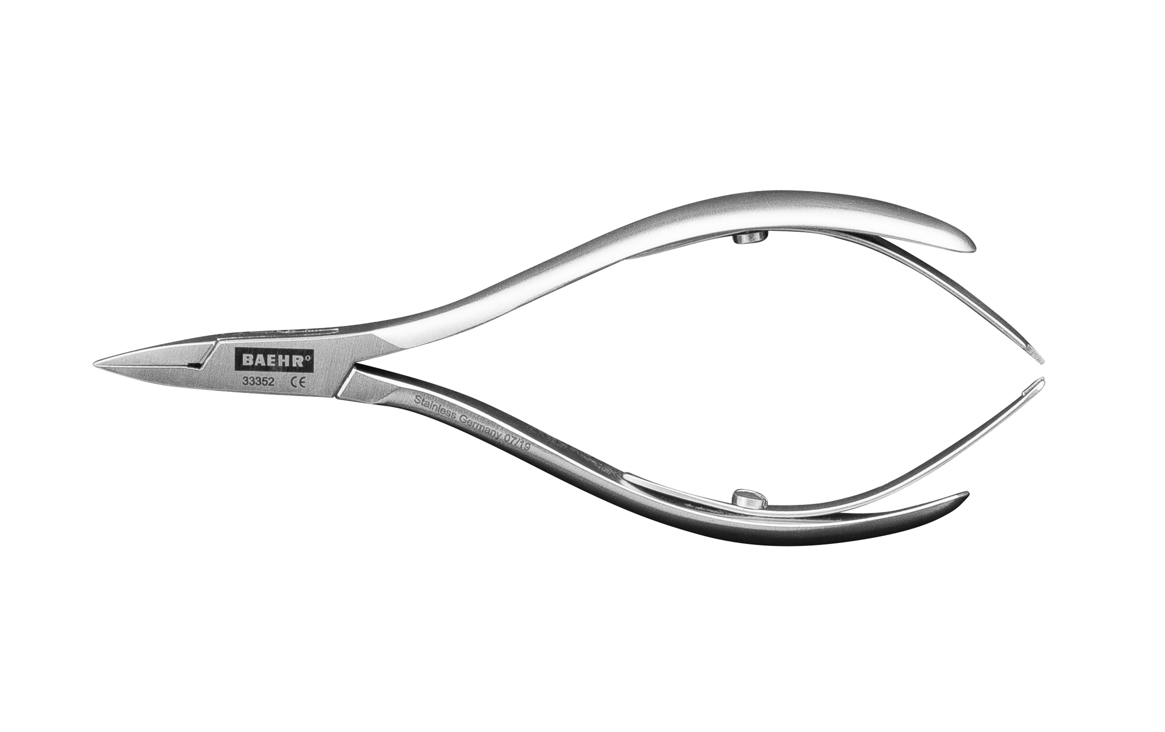 BAEHR PODOLINE Eckenzange 10 cm, extraschlank und fein, gebürstet BAEHR PODOLINE Eckenzange 10 cm, extraschlank und fein, gebürstet