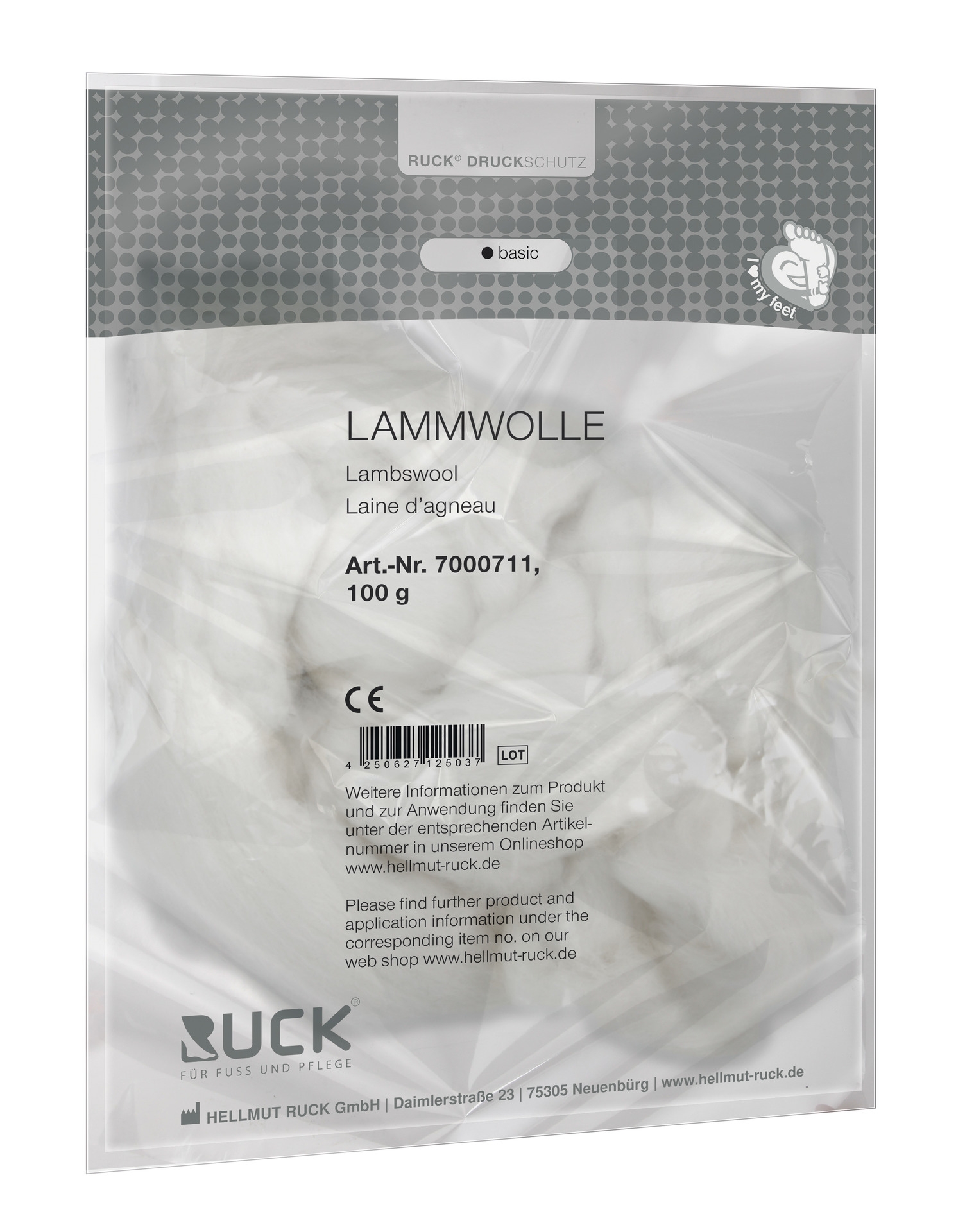 RUCK DRUCKSCHUTZ basic Lammwolle | 100 g
