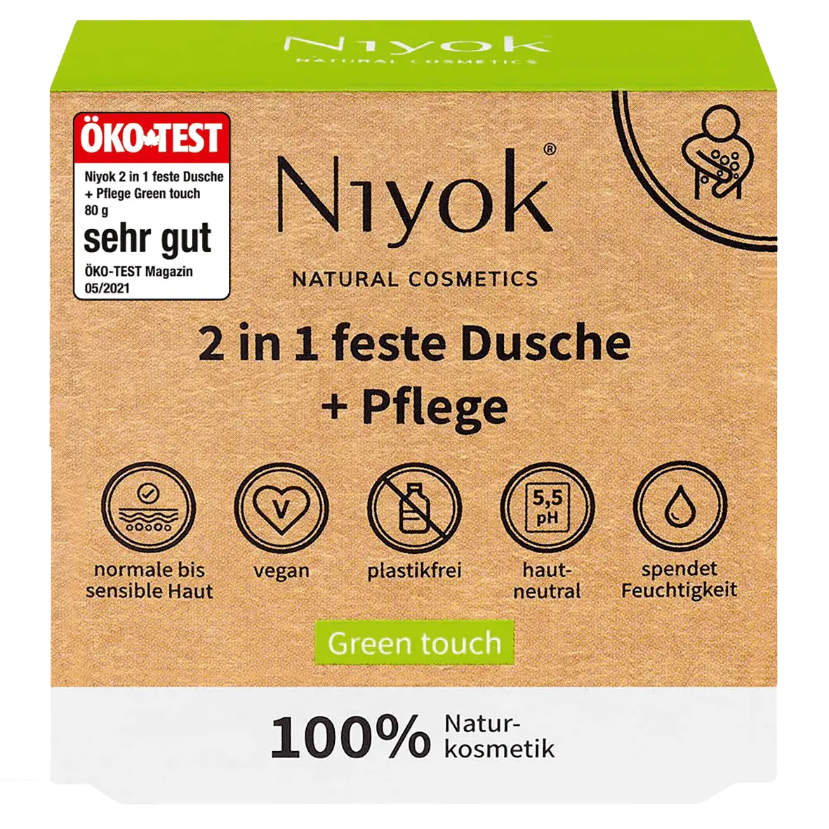 Niyok Feste Dusche + Pflege, 80 g, GREEN TOUCH