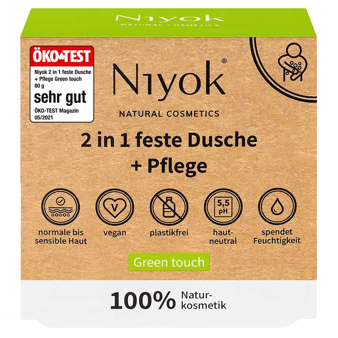 Niyok Feste Dusche + Pflege, 80 g, GREEN TOUCH Niyok Feste Dusche + Pflege, 80 g, GREEN TOUCH