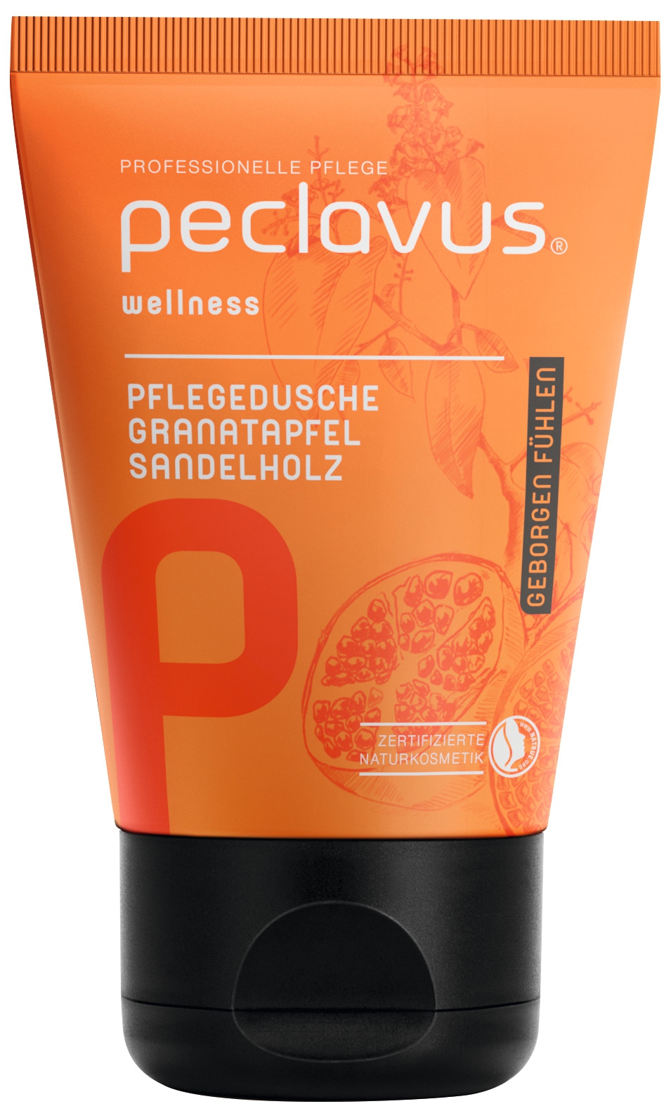 PECLAVUS Pflegedusche Granatapfel Sandelholz 30 ml | Geborgen fühlen