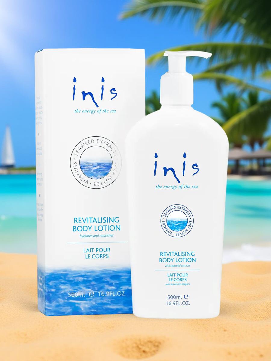 Inis Revitalisierende Bodylotion im großen Pumpspender 500 ml