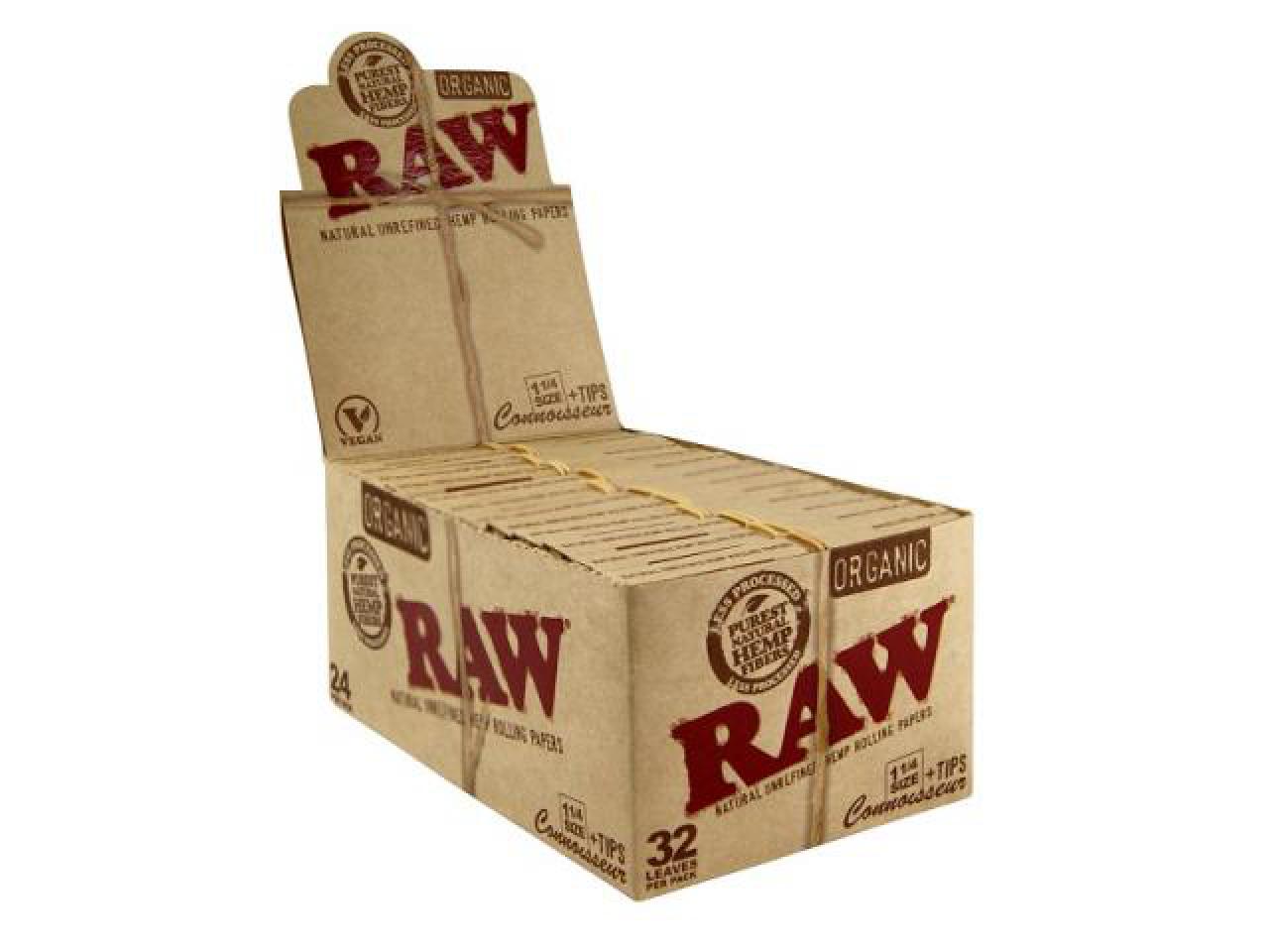 RAW Papers | Organic Hemp Connoisseur 1¼ | 32 Blätter pro Packung