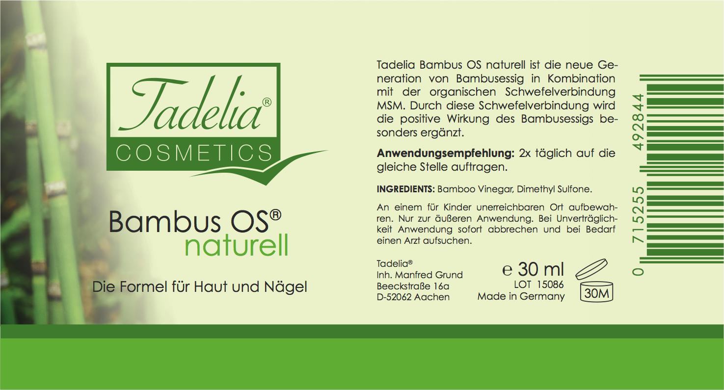 Ab 50€ Einkaufswert GRATIS* - Tadelia® Bambus OS naturell 30 ml | 100 % Bambuskonzentrat
