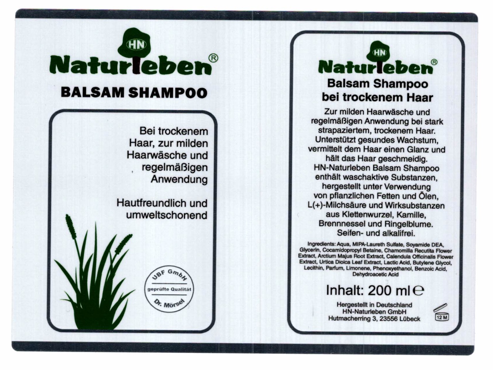 Naturleben Balsam Shampoo 200 ml