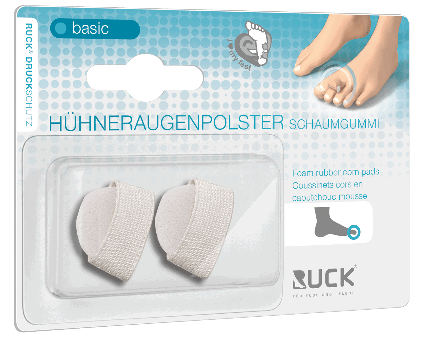 RUCK Druckschutz basic Hühneraugenpolster Schaumgummi | Größe 1 | 2 Stück