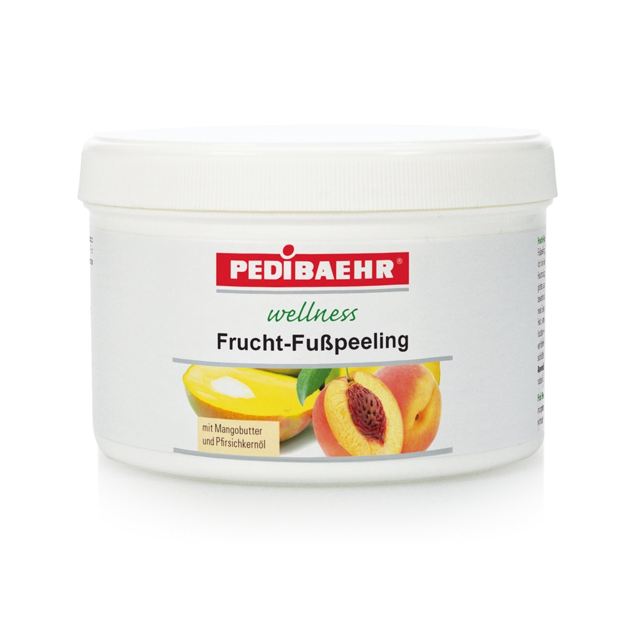 PEDIBAEHR - Wellness Frucht-Fußpeeling mit Mangobutter und Pfirsichkernöl, 450 ml PEDIBAEHR - Wellness Frucht-Fußpeeling mit Mangobutter und Pfirsichkernöl, 450 ml