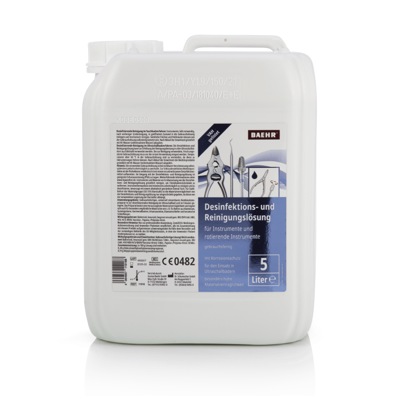 BAEHR Desinfektions- und Reinigungslösung für Instrumente + Fräser, 5000 ml BAEHR Desinfektions- und Reinigungslösung für Instrumente + Fräser, 5000 ml