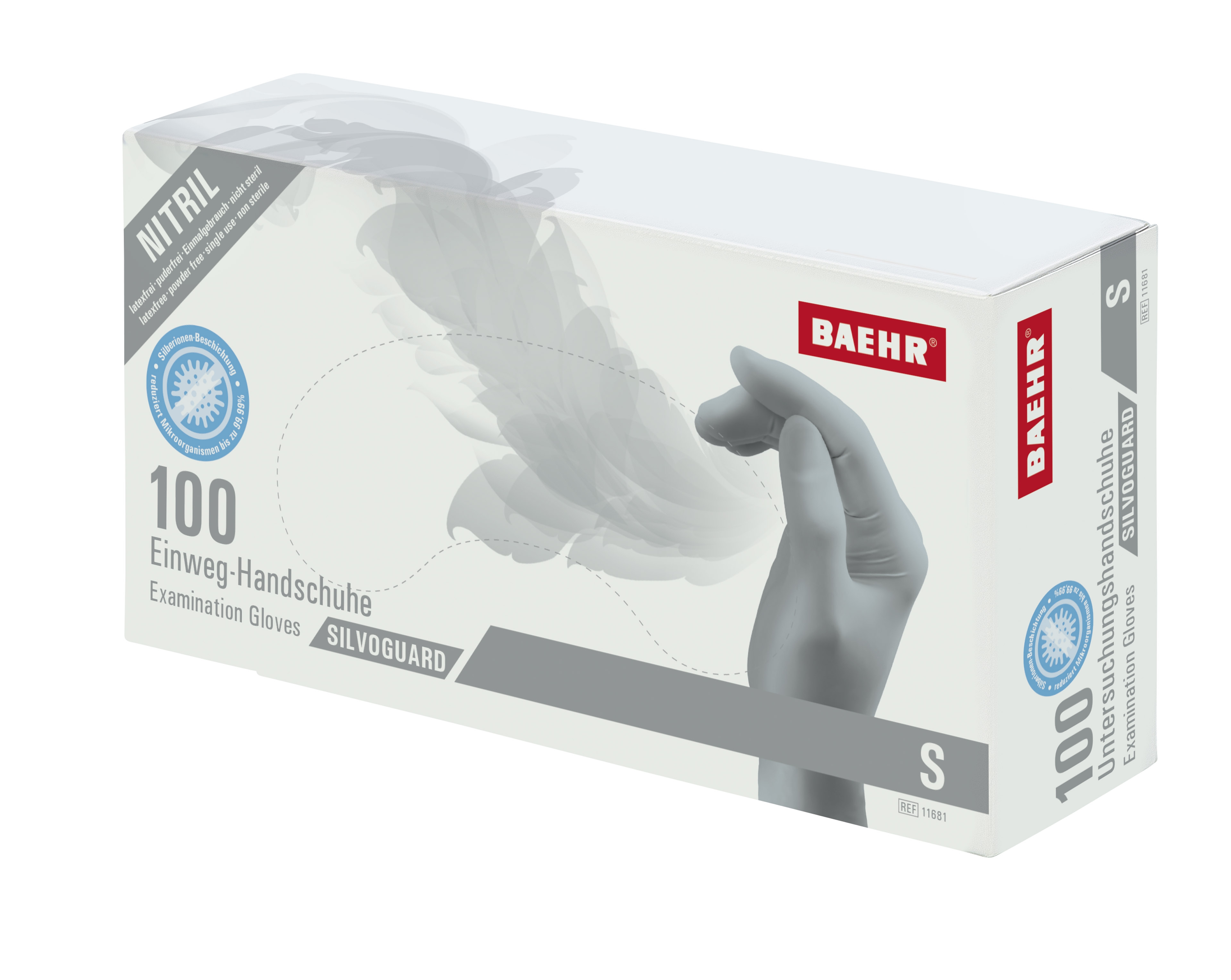 BAEHR Nitril-Einmalhandschuhe SILVOGUARD | S klein 100 Stück
