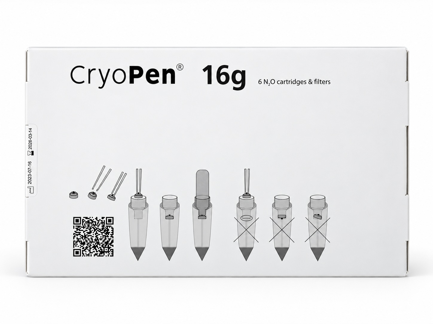 Ersatzpatronen für die CryoPen X+, O+ und O Vereisungsgeräte, 16 g, 6 Stück mit Öffner/Filter