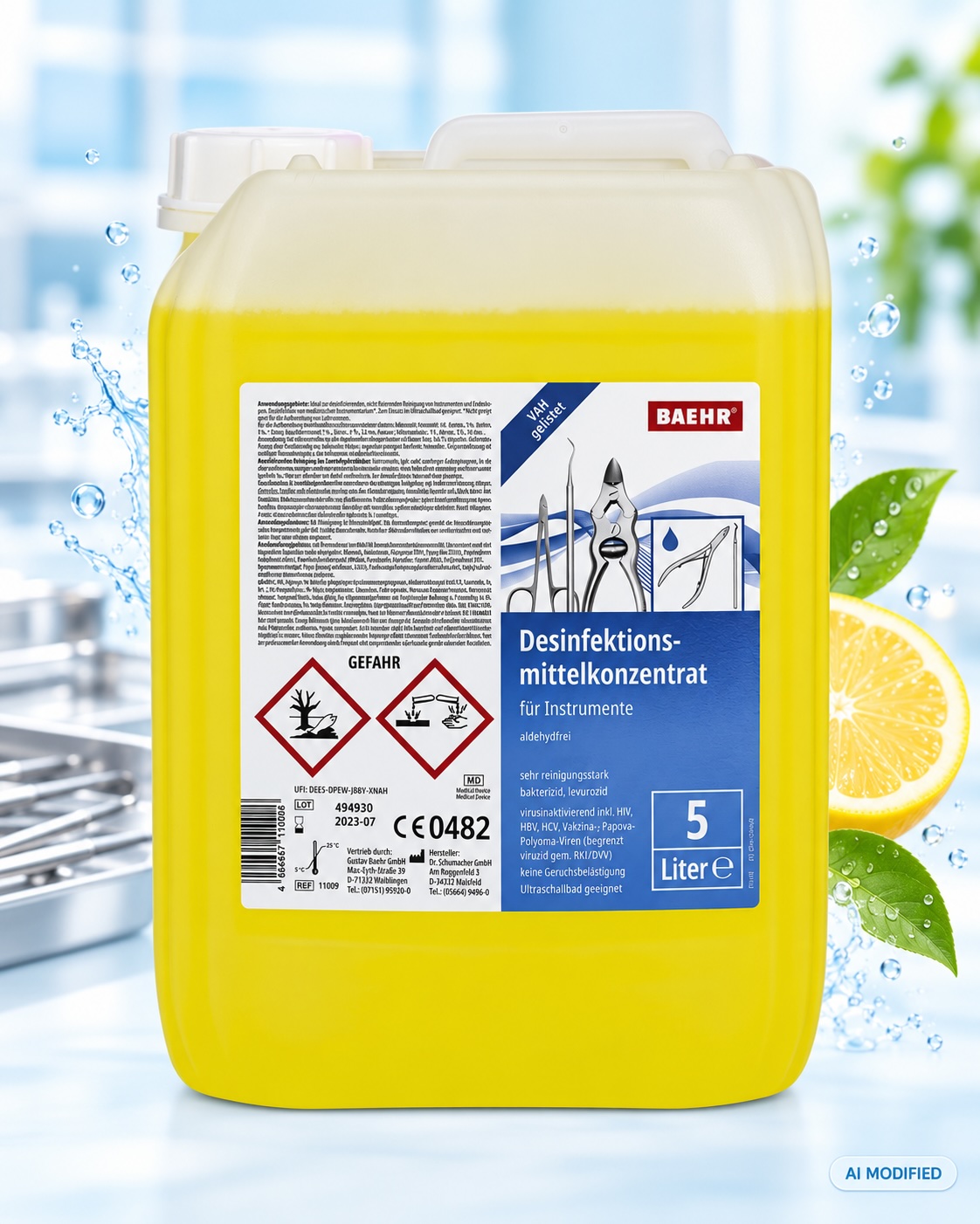 BAEHR Desinfektionsmittelkonzentrat für Instrumente 5000 ml