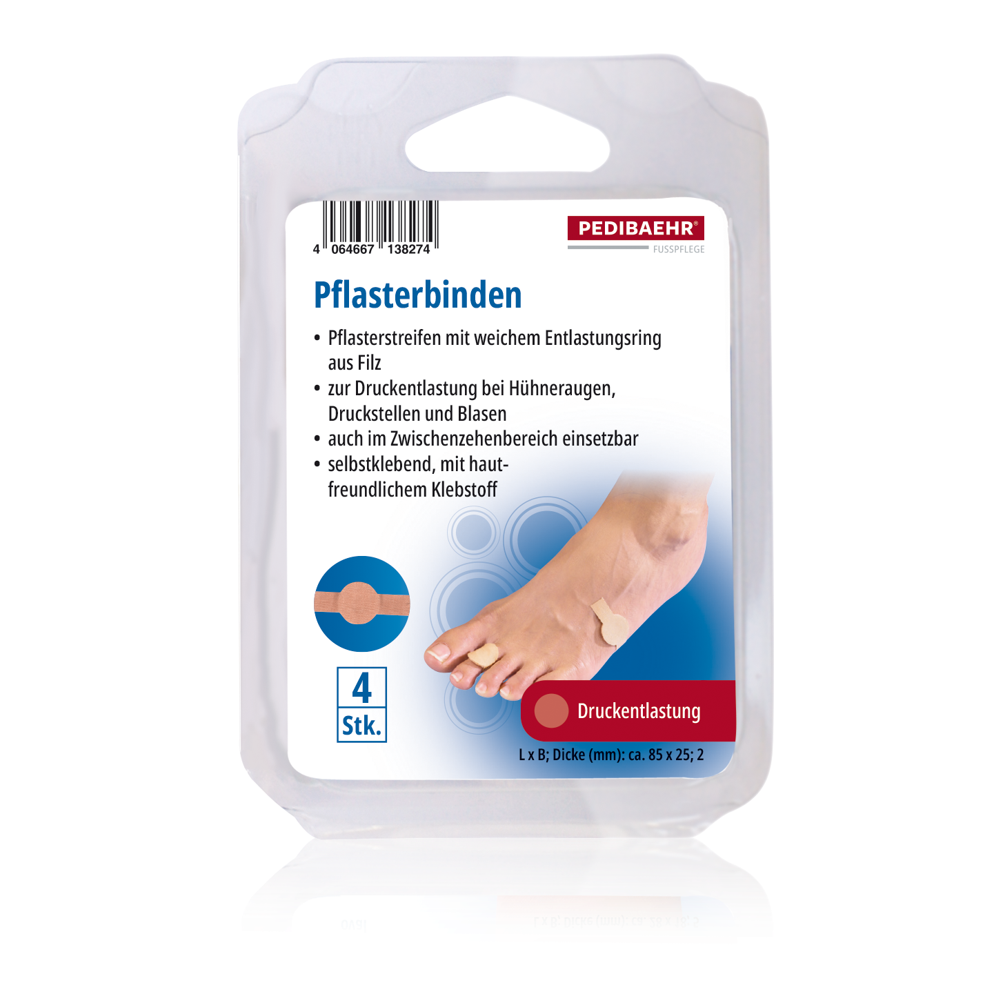 PEDIBAEHR Pflasterbinden, 1 Pack (4 Stk.)