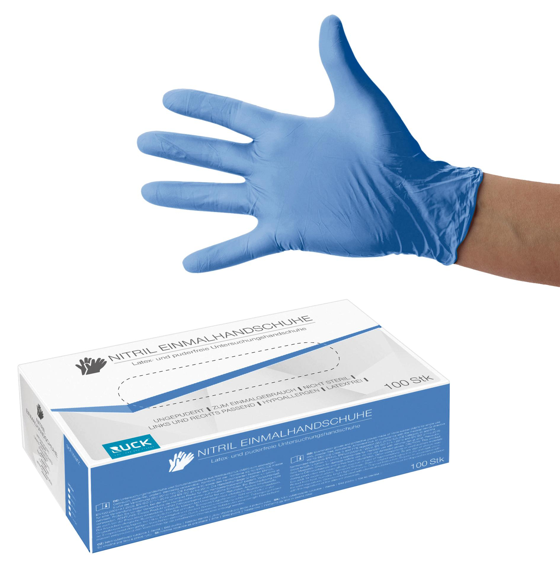 RUCK Nitril-Einmalhandschuhe blau | XL extra-groß 100 Stück RUCK Nitril-Einmalhandschuhe blau | XL extra-groß 100 Stück