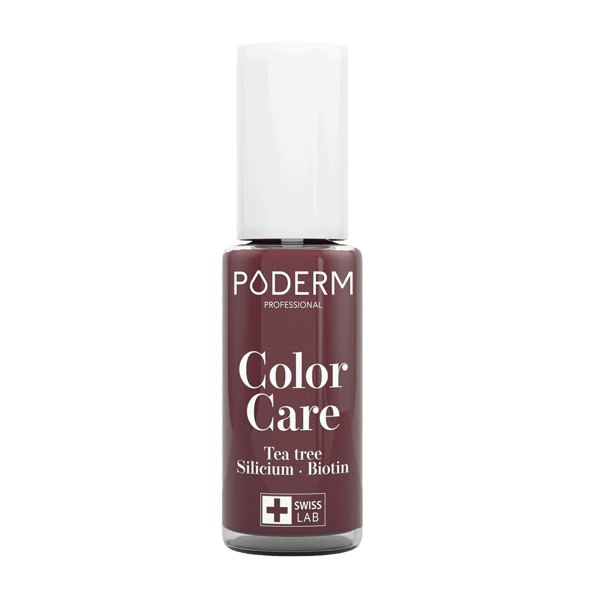 Poderm Nagellack Teebaumöl Color Care Dunkelrot 437, 8 ml